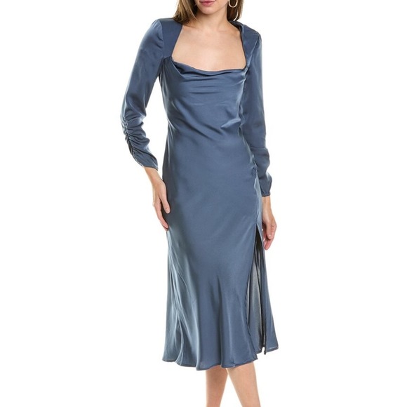 white satin dress long sleeves Long Sleeve Satin Wedding Dress PB095